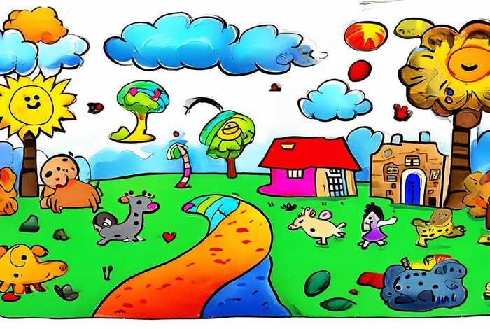 儿童画我的美好生活，儿童画我的美好生活图片