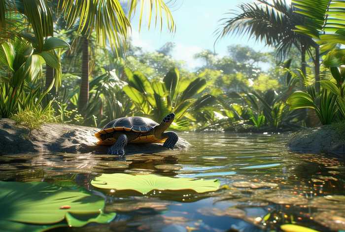 巴西龟的生活环境图片；巴西龟的生活环境图片高清