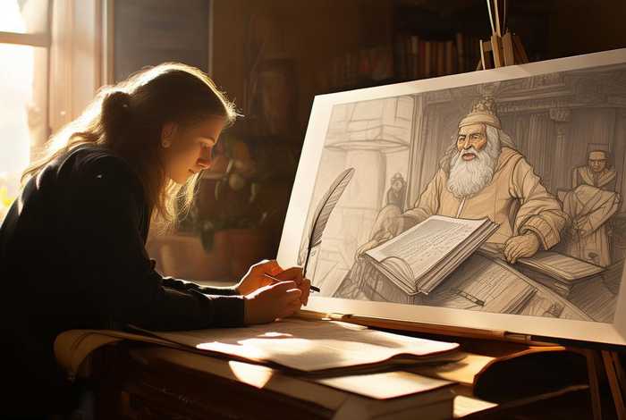 法在身边解读；法在身边绘画