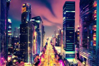 城市生活夜景，城市生活夜景图片