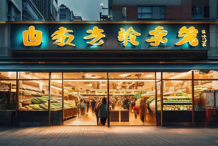 金地生活超市门头图片；金地超市几点开门