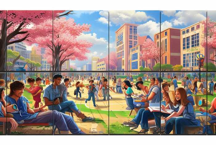 丰富多彩的校园生活绘画、丰富多彩的校园生活绘画四开纸