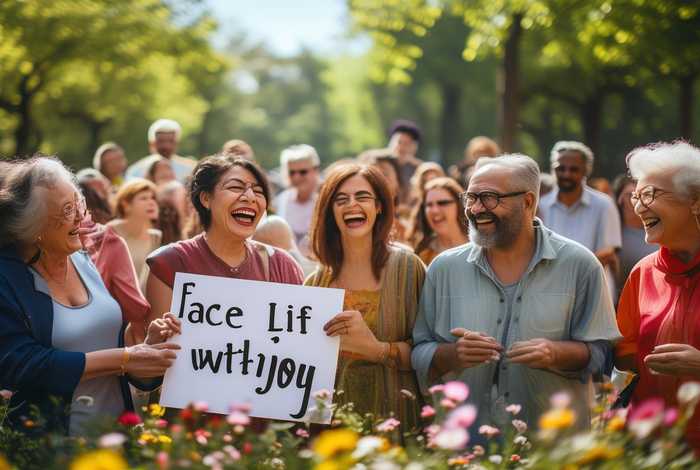 开心面对生活英语（开心面对生活英语怎么说）