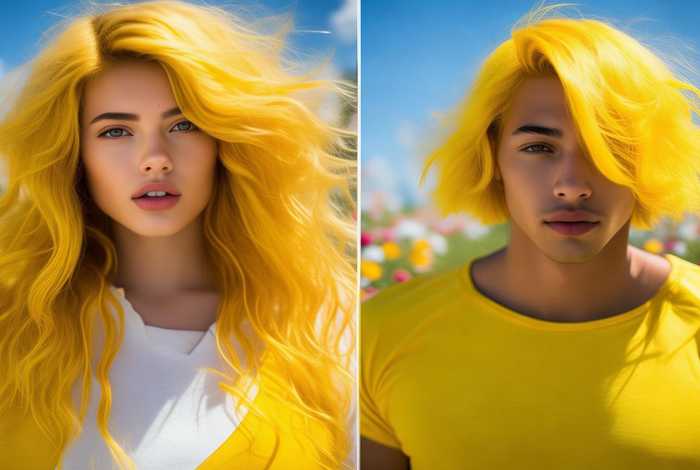 黄色录-相，黄色系列发色男女