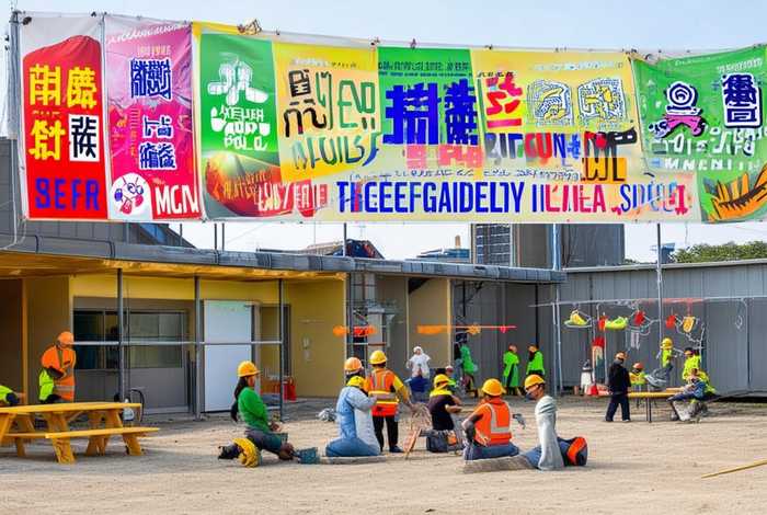 工地生活区标语横幅 - 工地生活区的标语