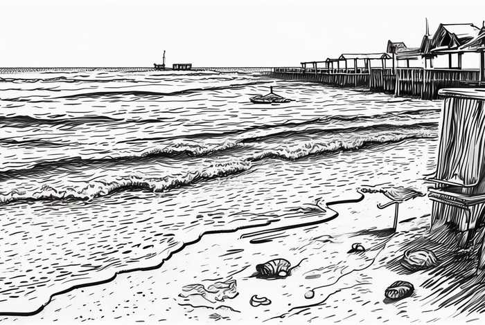 海滨生活照（海滨生活配图简笔画）