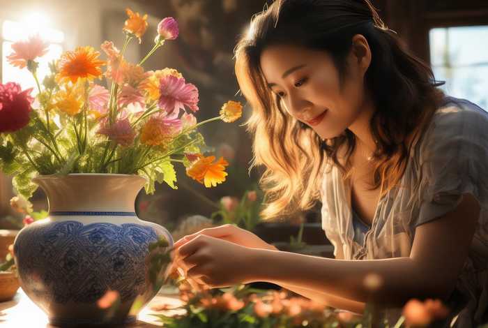 插花感受生活的美好、插花感受美好心情