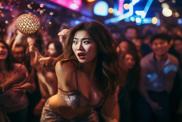 韩国女明星当众脱开衣服甩乳球 - 韩国女明星跳舞视频