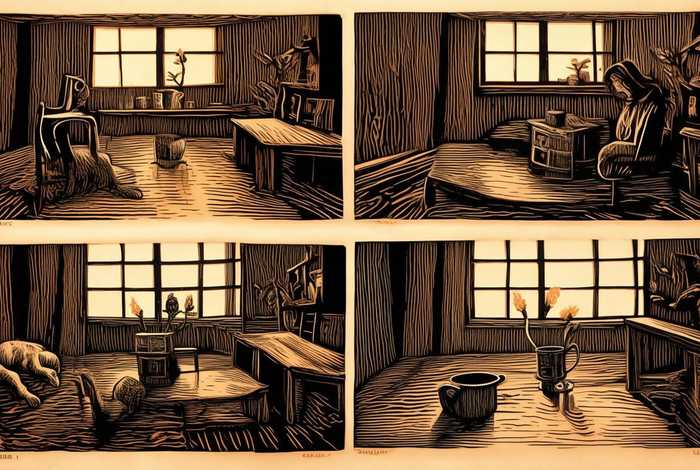 版画生活小场景、版画生活小场景图片