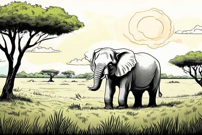 大象生活在什么地方简笔画（大象生活在什么地方简笔画的）