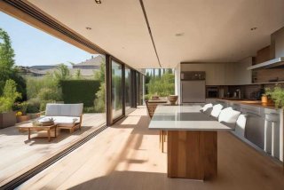 厨房生活阳台一体设计 - 厨房生活阳台一体设计效果图