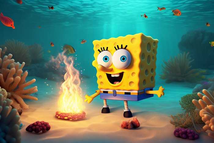 海绵宝宝海底生火 海绵宝宝海底生火照片高清