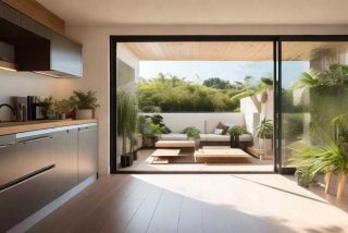 厨房生活阳台连在一起装修效果图 - 厨房生活阳台一体装修效果图