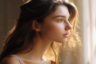 侧脸生活照片女 - 侧脸女生真实生活照片