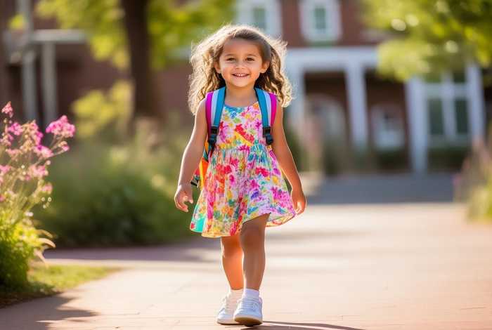 班花穿裙子上学 穿裙子又上学的小女孩怎么画