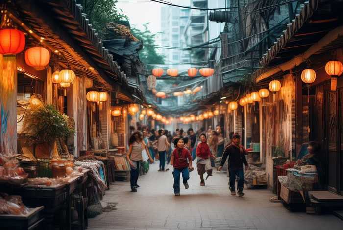 城中村生活气息，城中村生活气息图片