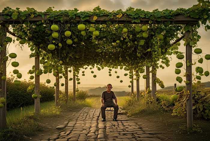 老李头的幸福时光、老李头的幸福时光瓜棚