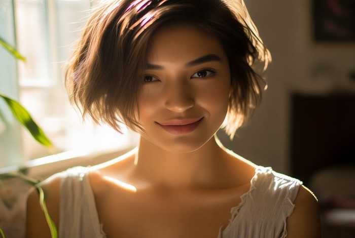 短发生活照女 短发美女生活照头像