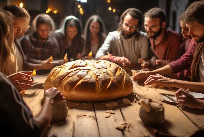 掰饼圣餐聚会的图片；掰饼圣餐聚会的图片真实