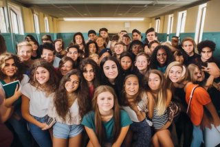 初中生活图片大合照；初中生活图片大合照真实