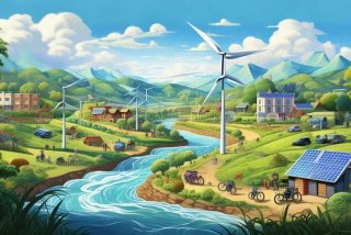 低碳生活主题画，低碳生活主题绘画作品