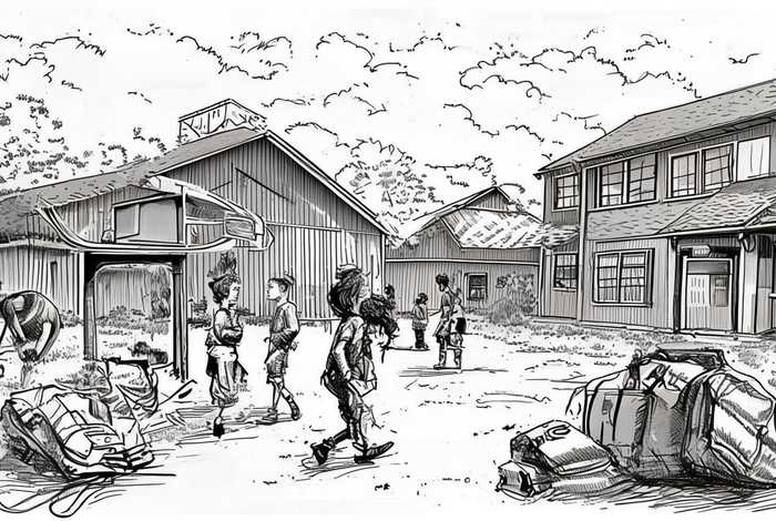 初中校园生活图片；初中校园生活图片简笔画