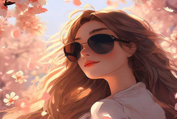 戴墨镜的美女图片唯美的图片；戴墨镜的美女图片唯美的图片动漫
