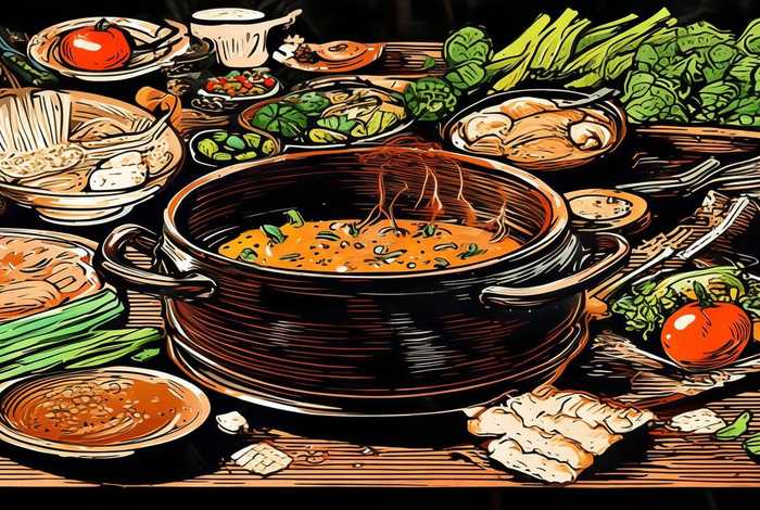 火锅版画记录生活;火锅绘画 绘画作品 火锅版画记录生活;火锅绘画 绘画作品