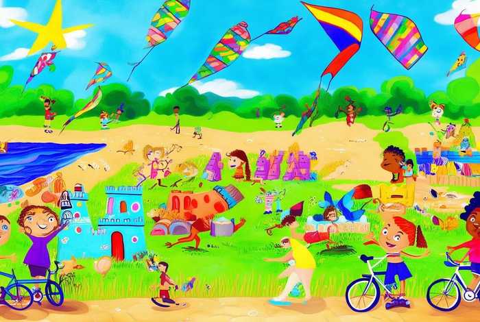 《我的暑假生活》为主题的儿童画，《我的暑假生活》为主题的儿童画作品
