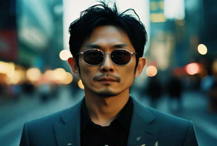 戴墨镜图片；王家卫不戴墨镜图片