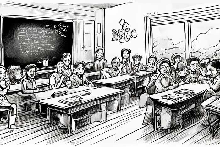 初中生活图片简笔画；初中生活图片简笔画怎么画