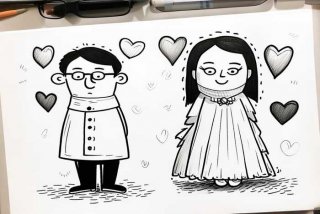 夫妻组合小人图、夫妻组合小人图怎么画