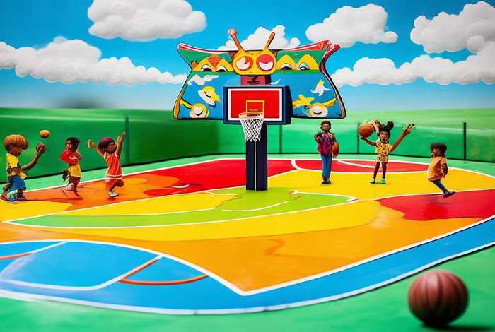 儿童篮球场手绘画 儿童篮球场手绘画图片