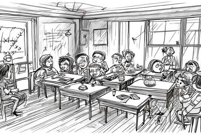 初中生活图片简笔画；初中生活图片简笔画怎么画