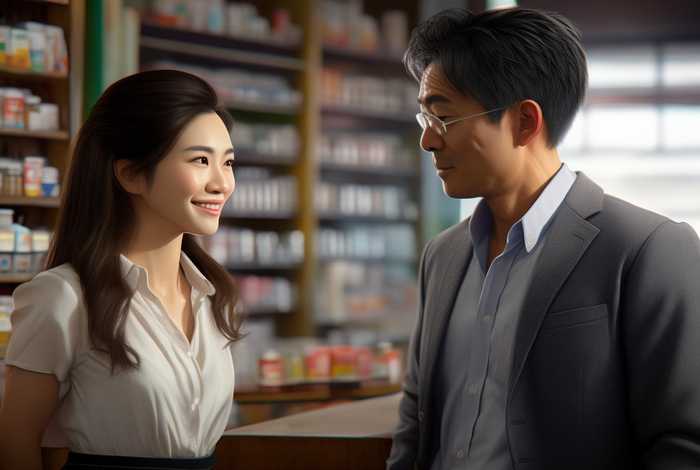 芳芳和老板邓龙的故事、方方和老板邓龙在药店的