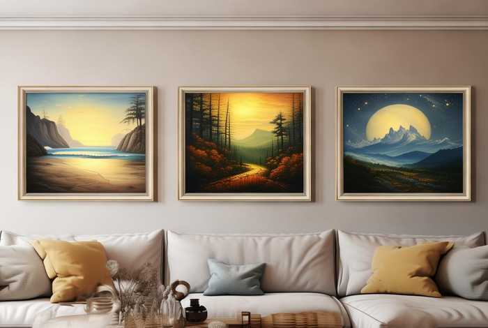 客厅三联画，客厅三联画的最佳间距