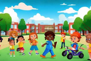 多彩的校园生活绘画四年级，多彩的校园生活绘画四年级图片