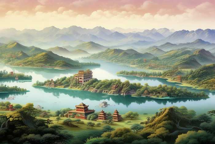 江山胜览图王振鹏电子版、王振鹏《江山胜览图》