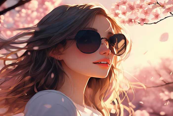 戴墨镜的美女图片唯美的图片；戴墨镜的美女图片唯美的图片动漫