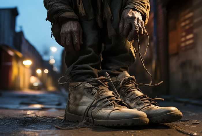 流浪汉十年没脱过鞋，糖尿病流浪汉十年没脱过鞋