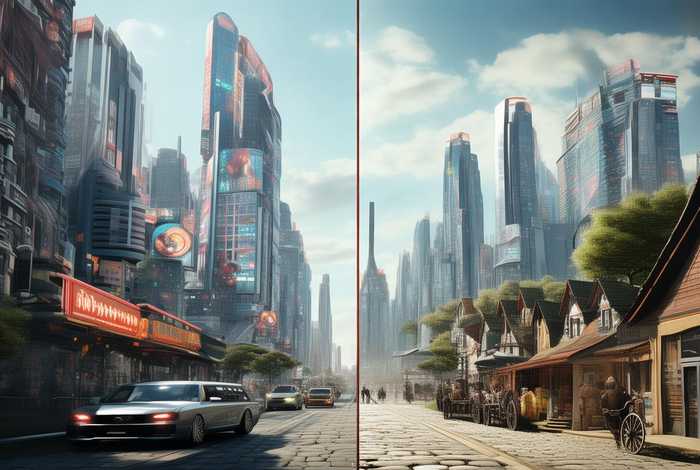 科技改变生活对照图片；科技改变生活图片对比
