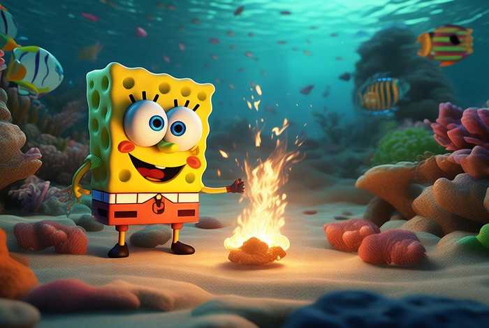 海绵宝宝海底生火 海绵宝宝海底生火照片高清