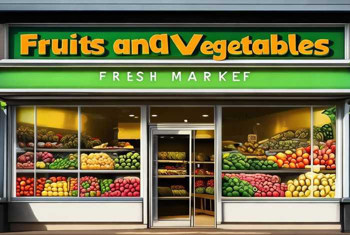 果蔬生活超市门头图片 果蔬生鲜超市门头图片