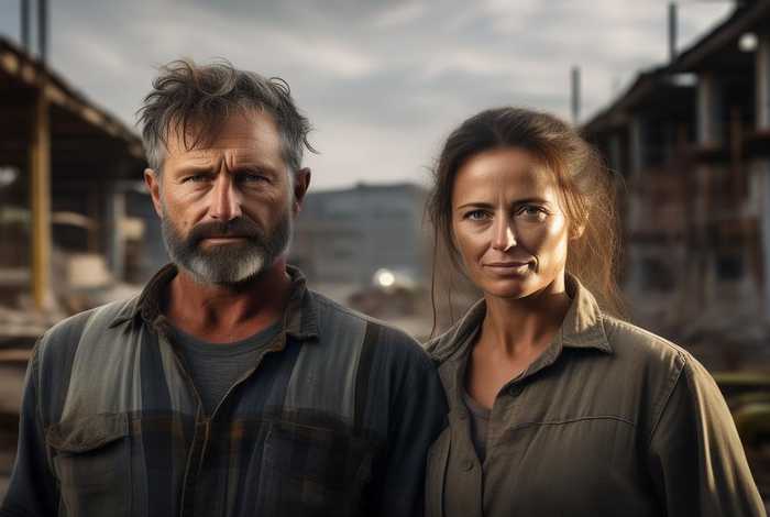 工地夫妻图片高清、夫妻工地打工图片