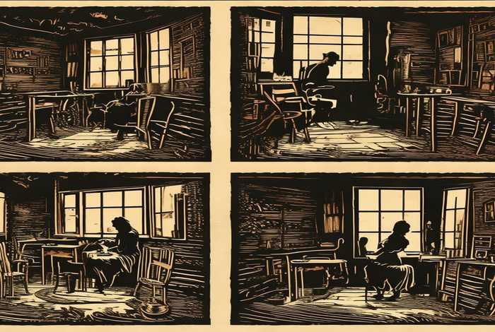 版画生活小场景、版画生活小场景图片