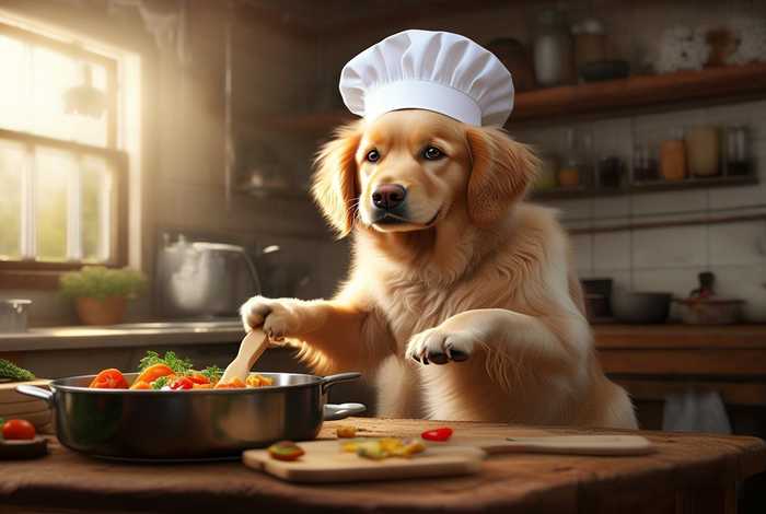 狗狗帮我做饭了 - 狗帮主人做饭