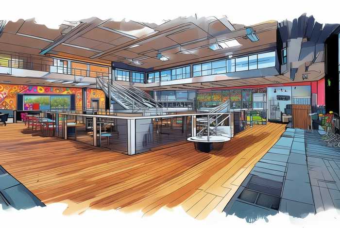 大学生活动中心平面图手绘，大学生活动中心平面图手绘图片