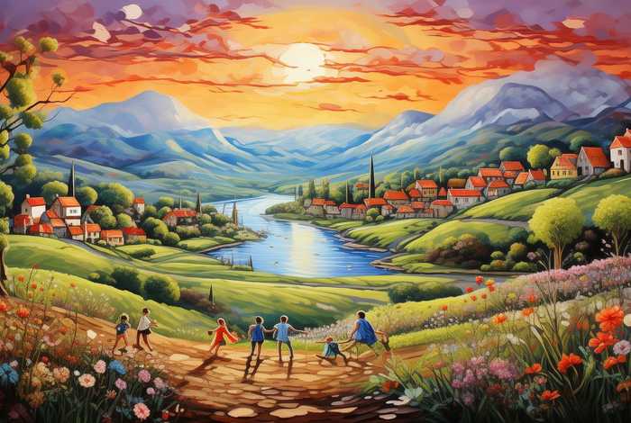 歌颂美好生活的绘画作品（歌颂美好生活的绘画作品图片）
