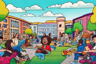 多彩的校园生活绘画作品图片 - 多彩的校园生活绘画作品图片简单