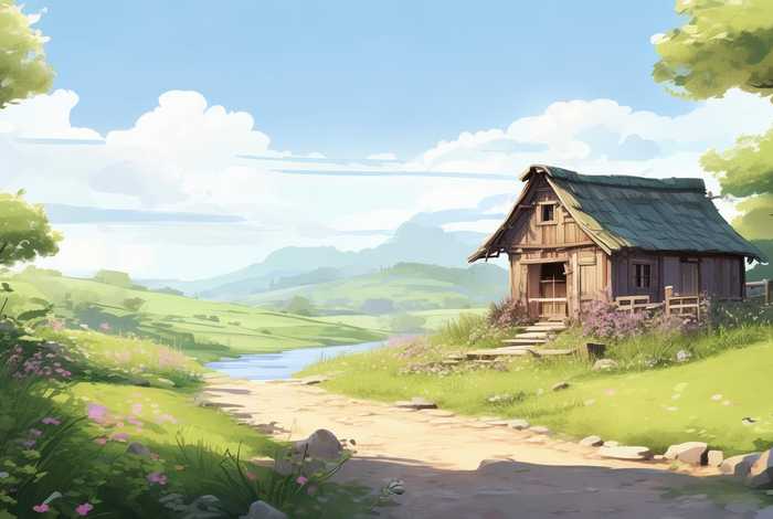 关于田园生活的古诗词和简约插图 关于田园生活的古诗词和简约插图图片